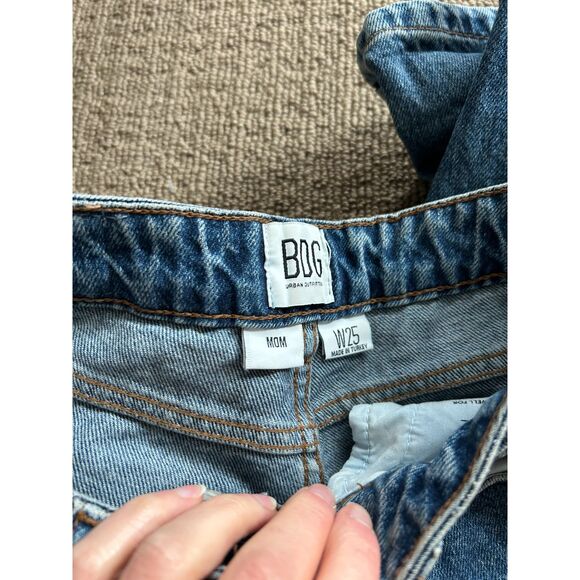 BDG Textured Stripe Mom Blue Jeans Size 25 - Picture 6 of 7